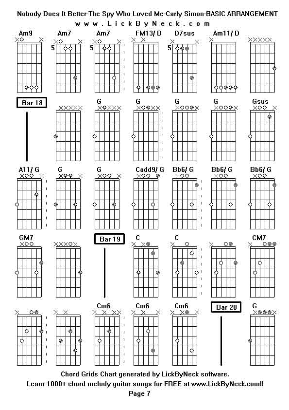 Chord Grids Chart of chord melody fingerstyle guitar song-Nobody Does It Better-The Spy Who Loved Me-Carly Simon-BASIC ARRANGEMENT,generated by LickByNeck software.